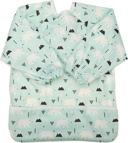 Baby Bib Sleeved Shirt with Pocket 1-3 Years Old Toddler Painting Drawing (Polar Bear) in Kuwait