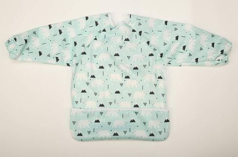 Baby Bib Sleeved Shirt with Pocket 1-3 Years Old Toddler Painting Drawing (Polar Bear) in Kuwait