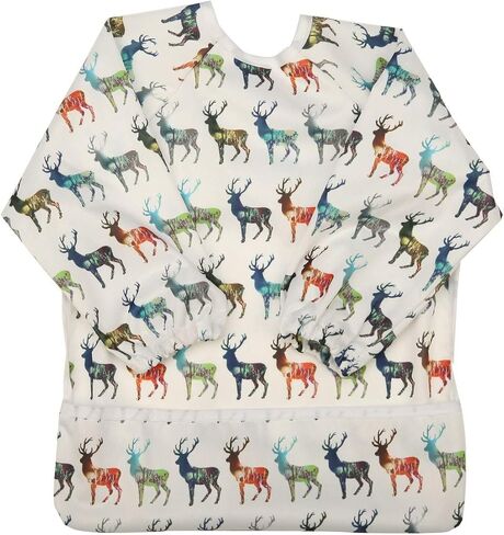 Baby Bib Sleeved Shirt with Pocket 1-3 Years Old Toddler Painting Drawing (Polar Bear) in Kuwait
