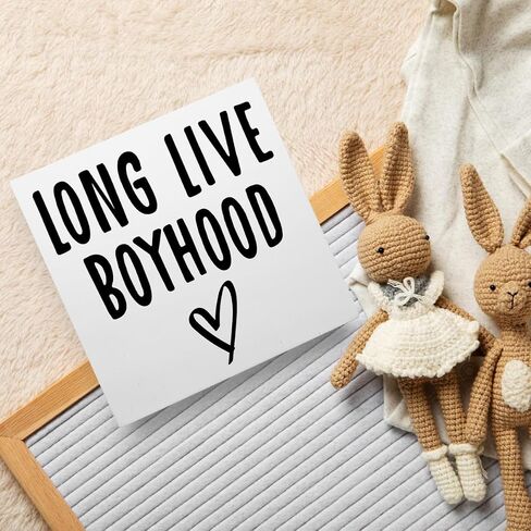 Nursery Decor Wooden Box Sign, Nursery Newborn Baby Boys Bedroom Desk Decor Toddler Kids Children Room Playroom Decoration, Long Live Boyhood, Nursery Gifts for Baby Boys in Saudi Arabia
