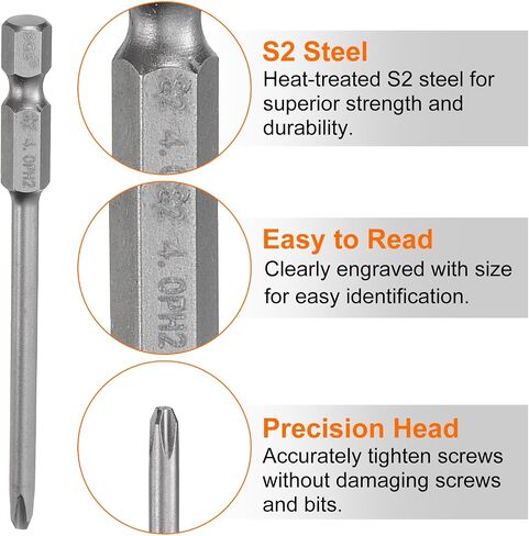 HARFINGTON 10pcs #3 Phillips Screwdriver Bit PH3 1/4" Hex Shank 4" (100mm) Long Magnetic S2 Steel Industrial Grade Screw Driver Bit Cross Head Electric Drill Bits 0.236" (6mm) Rod in Saudi Arabia