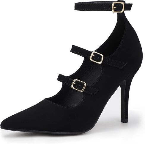 IDIFU IN4 Women's Pumps High Heels Dress Shoes for Women Closed Toe Strappy Heels Wedding Comfortable Dressy Formal Stiletto Ankle Strap Pointed Toe Three Strap Heels Pump Shoes in Saudi Arabia