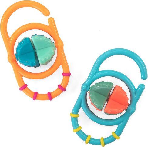 خشخيشات اهتزاز وتدوير ساسي إيكو | مصنوع باللون الأخضر باستخدام البلاستيك النباتي | 3+ أشهر in Kuwait