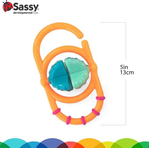 خشخيشات اهتزاز وتدوير ساسي إيكو | مصنوع باللون الأخضر باستخدام البلاستيك النباتي | 3+ أشهر in Kuwait