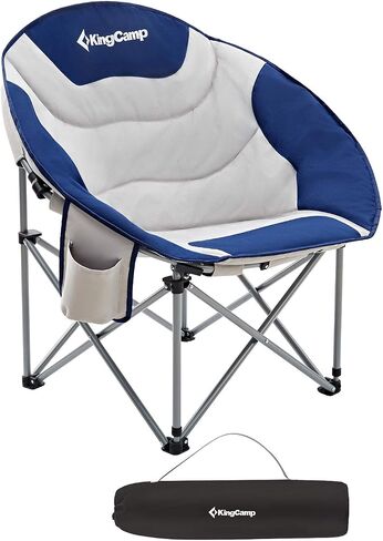 KingCamp Moon Saucer Camping Large Padded Folding Portable Heavy Duty Comfy Sofa Chair Supports 300lbs with Cup Holder and Carry Bag for Lawn Patio Sports in Saudi Arabia