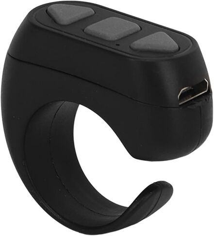Bluetooth Remote Control Page Turner, for Kindle App Remote Scrolling Ring Clicker, Bluetooth Video Shooting Ring Controller, for iOS, for Android Phones (Black) in Saudi Arabia