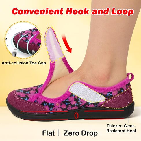 L-RUN Womens Slippers Wide Toe Box Barefoot Diabetic Shoes Women Ladies Winter House Shoes for Indoor and Outdoor in Saudi Arabia