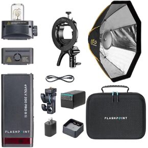 Flashpoint eVOLV 200 Pro II TTL Pocket Flash Kit with Glow EZ Lock Octa Small Quick Softbox (25") and S2 Bracket