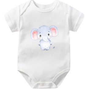 Elephant Baby Bodysuit - Baby Boy Girl Bodysuit, Baby Shower Gifts for Mom to Be, GOTS Certified