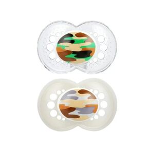 MAM Original Baby Pacifier, Nipple Shape Helps Promote Healthy Oral Development, Camo Neutral, 16+ (Pack of 2)