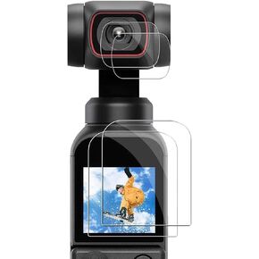 واقي شاشة زجاجي لـ DJI OSMO Pocket 3 + طبقة حماية للعدسة لكاميرا DJI OSMO Pocket 3 0.3 مم زجاج مقسى رفيع للغاية صلابة 9H مضادة للخدش وبصمات الأصابع ومضادة للغبار [2+2] حزمة in Kuwait