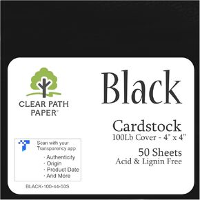 White Cardstock - 6 x 6 inch - 65Lb Cover - 100 Sheets - Clear Path Paper