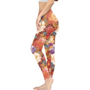 Irisjudy هاواي الأزهار المرأة طماق طويلة، فان جوخ الفن عالية الخصر تجريب ضيق، لطيف فتاة بسط الجوارب الناعمة حجم كبير in Kuwait