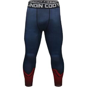Red Plume Men's Compression Pants Quick Dry Cool Baselayer Leggings Workout Active Sport Printing Pants