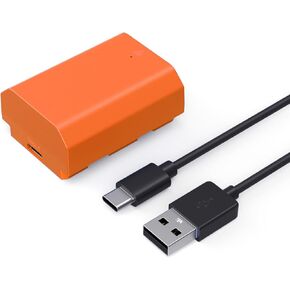 SmallRig NP-FZ100 Battery 2400mAh USB-C Battery for Sony A7R V, A7 IV, A7S III, 2.5H Full Charge, for Sony A7R IV, A7R III, A7 III, A7C, A7C II, A7CR, A6700, FX3, FX30, ZV-E1, ZV-E10 II, Orange - 4969