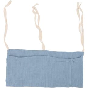 Generic Diaper Caddy, Pure Cotton Cloth Baby Bedside Hanging Storage Bag Diaper Stacker Crib Organizer Hanging For Crib 2 Pockets Adjustable Strap Organizer for Baby Cribs and Toys (Beige)