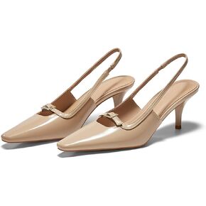 Coutgo Womens Kitten Heels Slingback Dress Shoes Buckle Office Work Pumps Shoes
