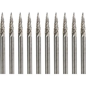 10pcs 3mm Shank Double Cut Rotary Burrs F3 Type Carbide Rotary File for Rotary Tools