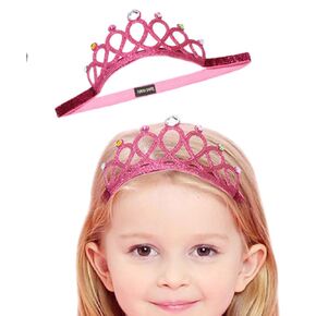 Sparkling Sequins Crown Headband for Baby Girls Elastic Glitter Princess Tiara Head Band Birthday Party Toddler Newborn Hair Accessories (Gold pearl, free)