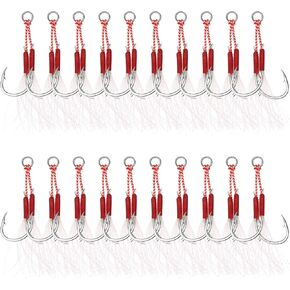 PATIKIL Double Fishing Assist Hooks Kit Glow Jigging Hook Slow Fast Fall Jigs Fishing Hooks for Jigging Lures