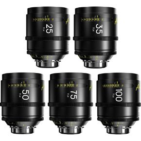 DZOFILM Arles Prime Cine 5-Lens Kit with 25mm, 35mm, 50mm, 75mm & 100mm T1.4 Lens for PL Mount