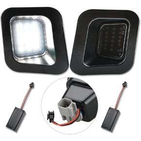 Bestview LED License Plate Light With Clip Retainer, Tag Lights Assembly Compatible with 2003-2018 Dodge Ram 1500 2500 3500 Pickup Truck Rear Step Bumper Aftermarket Replacement, 6500K White