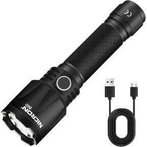 NICRON 1000 Lumens Rechargeable Tactical Flashlight: Led Flashlight Small, Bright, Powerful for Camping, Charged with Type C Cable