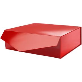 صندوق هدايا PACKHOME مقاس 13.5x9x4.1 بوصة، صندوق هدايا كبير مع غطاء، صندوق اقتراح وصيفة العروس، صندوق هدايا قوي قابل للطي مع إغلاق مغناطيسي (أبيض)