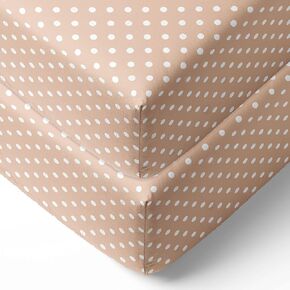 Bacati - 2 Pack Mix and Match Pin Dots Neutral 100% Cotton Universal Baby US Standard Crib or Toddler Bed Fitted Sheets (Pin Dots, Beige)