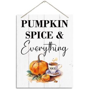 Fall Decoration, Hello Fall Sign, Rustic Hanging Wood Plaque Sign, Pumpkin Decor, Autumn Wall Art, Autumn Leaves Decor, Door Gate Hanger, Hello Fall Wall Sign for Front Door Porch Entryway Decor