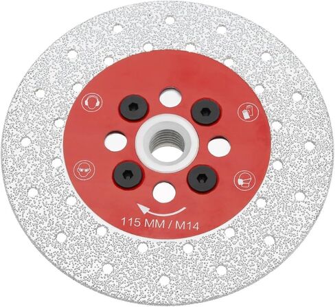 1x Diamond Cutting Disc 125mm x M14 Double Sided Vacuum Brazed Diamond Blade Blade Width 23mm Diamond Grain 45/50 for Angle Grinder for Marble Granite Concrete Porcelain Tiles in Saudi Arabia