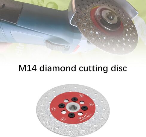 1x Diamond Cutting Disc 125mm x M14 Double Sided Vacuum Brazed Diamond Blade Blade Width 23mm Diamond Grain 45/50 for Angle Grinder for Marble Granite Concrete Porcelain Tiles in Saudi Arabia
