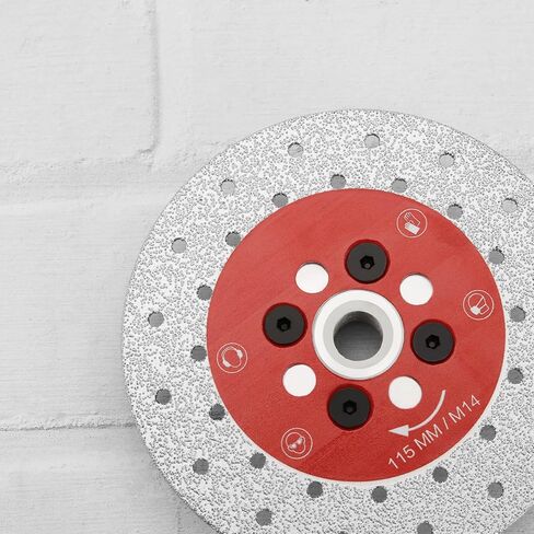 1x Diamond Cutting Disc 125mm x M14 Double Sided Vacuum Brazed Diamond Blade Blade Width 23mm Diamond Grain 45/50 for Angle Grinder for Marble Granite Concrete Porcelain Tiles in Saudi Arabia