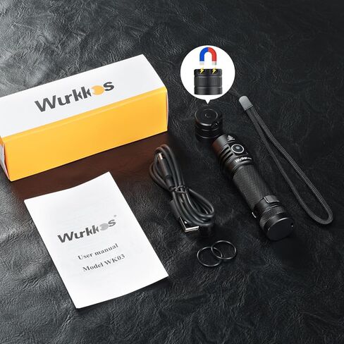 مصباح يدوي Wurkkos WK03 LED، مصباح يدوي صغير قابل لإعادة الشحن، مصباح جيب بمغناطيس، مصباح يدوي صغير مع 6 أوضاع، IP68 مقاوم للماء، LED عالي CRI 519A، مصابيح فلاش EDC للطوارئ والتخييم in Kuwait