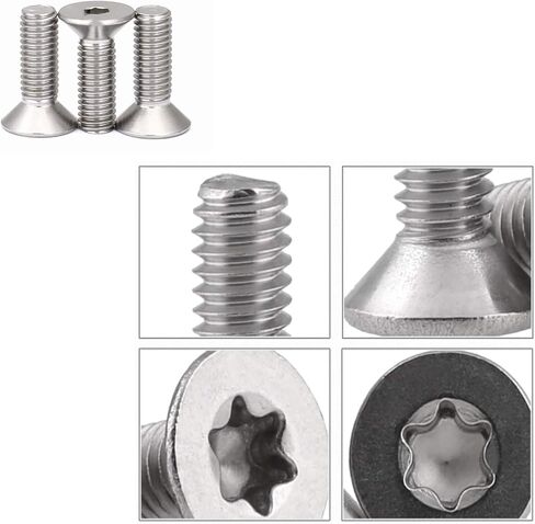 20pcs M8 x 30mm 304 Stainless Steel Flat Head Torx Bolt Flat Head Cap Bolt Torx Socket Countersunk Screws. in Kuwait
