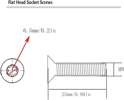 20pcs M8 x 30mm 304 Stainless Steel Flat Head Torx Bolt Flat Head Cap Bolt Torx Socket Countersunk Screws. in Kuwait