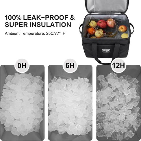 SUNUP 48 Cans Soft Sided Insulated Cooler Bag, Collapsible Large Ice Chest, Portable Leak-Proof Cooler for Travel, Camping, Beach, Grocery, Blue in Saudi Arabia