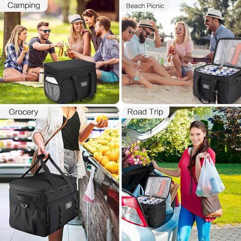 SUNUP 48 Cans Soft Sided Insulated Cooler Bag, Collapsible Large Ice Chest, Portable Leak-Proof Cooler for Travel, Camping, Beach, Grocery, Blue in Saudi Arabia