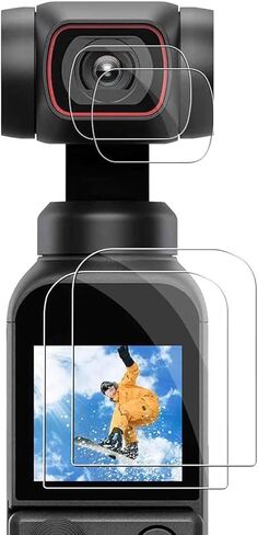 واقي شاشة زجاجي لـ DJI OSMO Pocket 3 + طبقة حماية للعدسة لكاميرا DJI OSMO Pocket 3 0.3 مم زجاج مقسى رفيع للغاية صلابة 9H مضادة للخدش وبصمات الأصابع ومضادة للغبار [2+2] حزمة in Kuwait