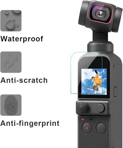 واقي شاشة زجاجي لـ DJI OSMO Pocket 3 + طبقة حماية للعدسة لكاميرا DJI OSMO Pocket 3 0.3 مم زجاج مقسى رفيع للغاية صلابة 9H مضادة للخدش وبصمات الأصابع ومضادة للغبار [2+2] حزمة in Kuwait