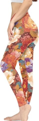 Irisjudy هاواي الأزهار المرأة طماق طويلة، فان جوخ الفن عالية الخصر تجريب ضيق، لطيف فتاة بسط الجوارب الناعمة حجم كبير in Kuwait