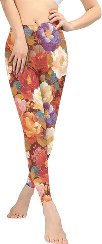 Irisjudy هاواي الأزهار المرأة طماق طويلة، فان جوخ الفن عالية الخصر تجريب ضيق، لطيف فتاة بسط الجوارب الناعمة حجم كبير in Kuwait