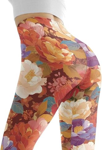 Irisjudy هاواي الأزهار المرأة طماق طويلة، فان جوخ الفن عالية الخصر تجريب ضيق، لطيف فتاة بسط الجوارب الناعمة حجم كبير in Kuwait