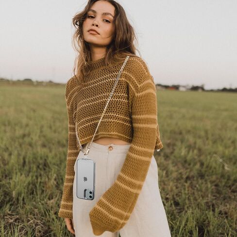 Crossbody Phone Lanyard Chain Shoulder Cell Phone Strap Phone Charm Neck Chain Phone Holder 3 Pad Patche Tether Universal for iPhone 15 Pro Max 14 13 12 11 Samsung S24 Flip 5 Google Moto Gold in Saudi Arabia