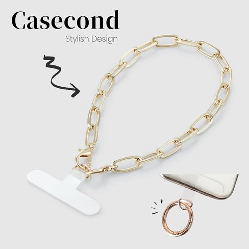 Crossbody Phone Lanyard Chain Shoulder Cell Phone Strap Phone Charm Neck Chain Phone Holder 3 Pad Patche Tether Universal for iPhone 15 Pro Max 14 13 12 11 Samsung S24 Flip 5 Google Moto Gold in Saudi Arabia
