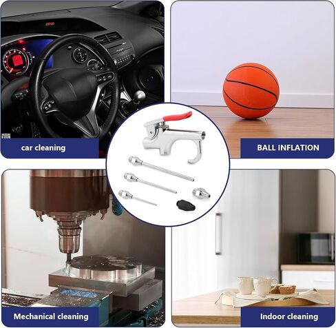 High Volume Powerful Air Blower Gun Kit with Rubber Guard Nozzle, Pneumatic Dust Blowing Tool and Air Compressor Accessories for Effective Cleaning in Saudi Arabia