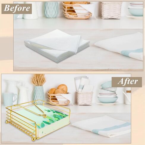 3PCS Napkin Holder for Table Modern Flat Napkin Holder Square Napkin Holders with Weighted Arm Paper Cocktail Napkin Holder for Kitchen Restaurant Farmhouse Dining Table Outdoor, Black in Saudi Arabia