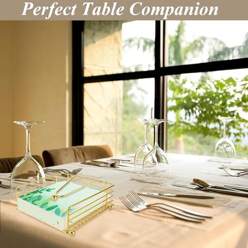 3PCS Napkin Holder for Table Modern Flat Napkin Holder Square Napkin Holders with Weighted Arm Paper Cocktail Napkin Holder for Kitchen Restaurant Farmhouse Dining Table Outdoor, Black in Saudi Arabia