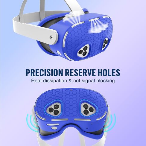 مجموعة غطاء سيليكون MS.Cleo متوافقة مع Meta/Oculus Quest 3S | مجموعة ملحقات الواقع الافتراضي، وسادة الوجه وغطاء الغلاف، مقابض وحدة التحكم، حماية العدسة، فتحات دقيقة، غير قابلة للانزلاق، غير مناسبة Quest 3 in Kuwait