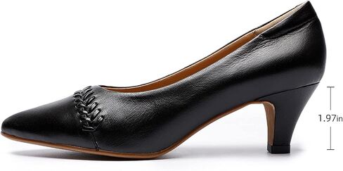 حذاء نسائي من الجلد من Mona Flying بكعب متوسط ​​وكعب مدبب ومقدمة مدببة للسيدات in Kuwait